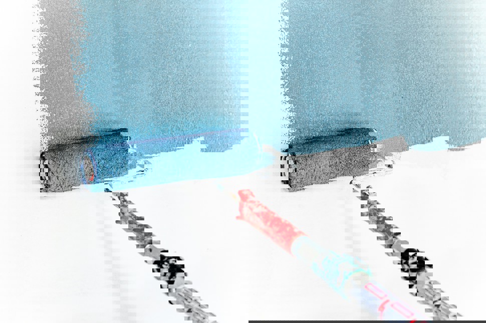 blue paint brush